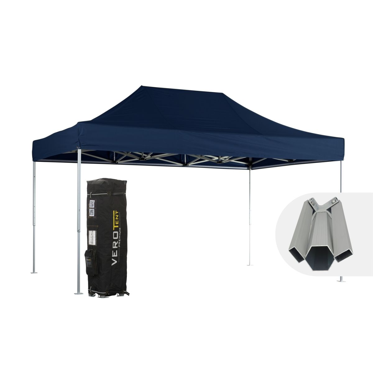 VeroTENT VeroTENT Faltpavillon 3x4,5m Budget50 mit Dach ; 300x450x330 cm (LxBxH); navy