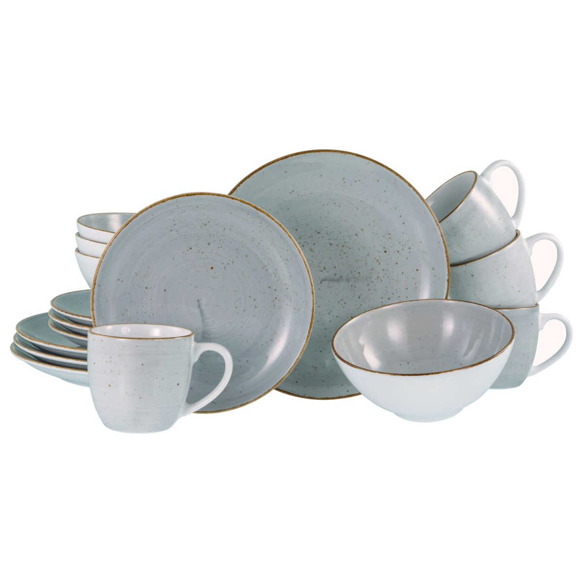 CreaTable Vintage Nature Stein - Kombiservice 16-tlg; steingrau