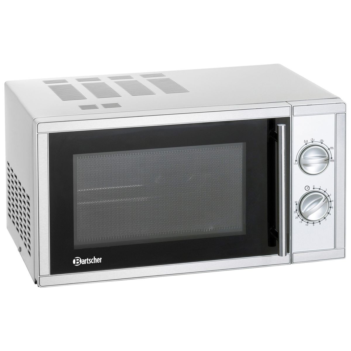 Bartscher Mikrowelle 900 Watt; 23 l, 48.3x42.5x28.1 cm (BxTxH); silber/schwarz