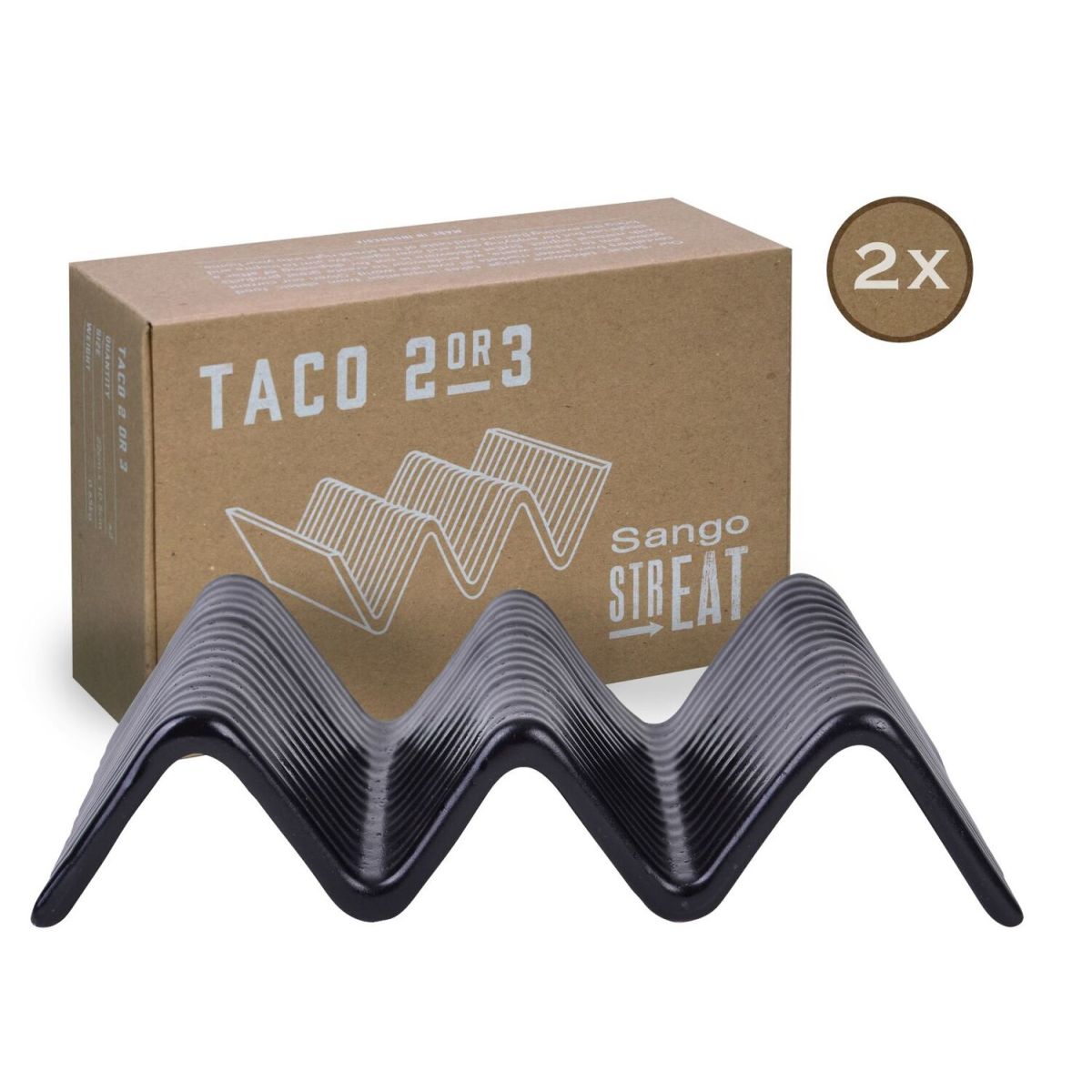 CreaTable STREET FOOD - 2-er Taco Stand grün; 22x10.5x5 cm (LxBxH); schwarz; rechteckig; 2 Stück / Pack