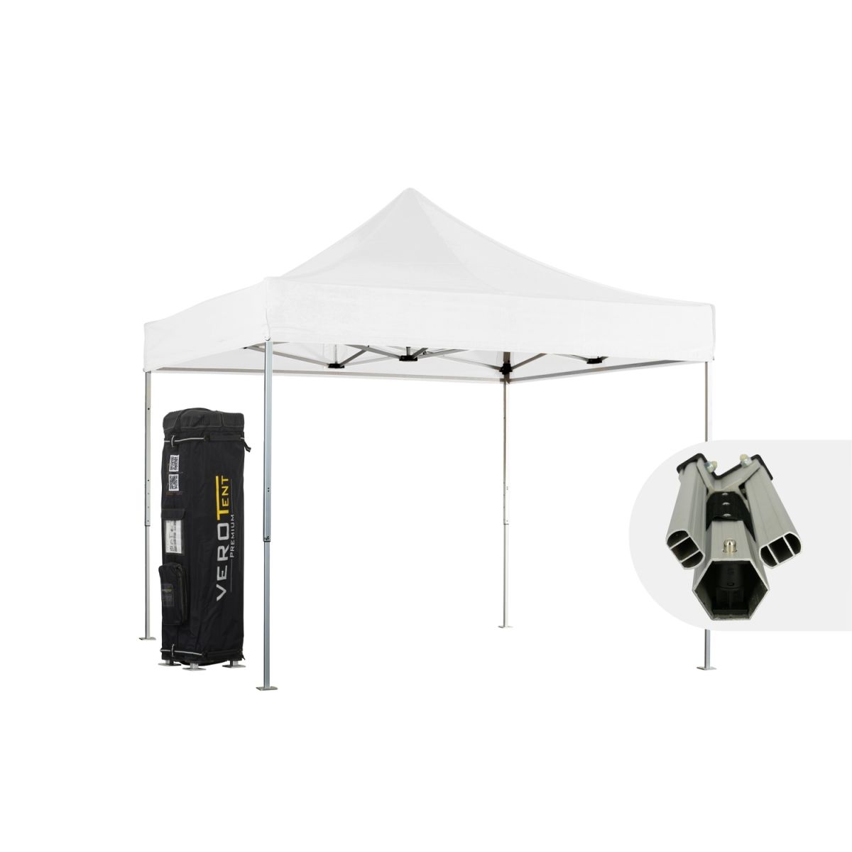 VeroTENT VeroTENT Faltpavillon 3x3m Luxea mit Dach ; 300x300x330 cm (LxBxH); weiß