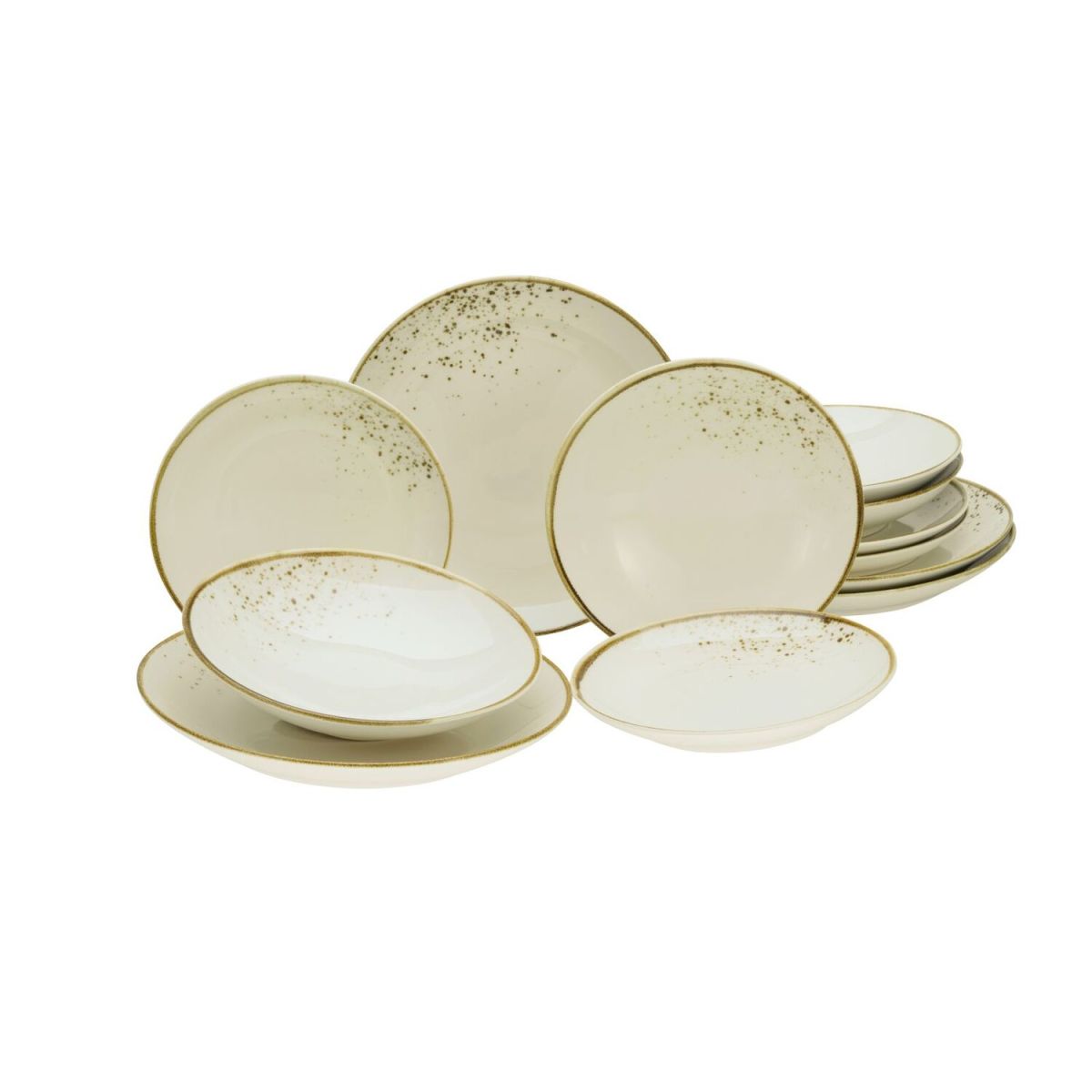 CreaTable Nature Collection - Tellerset 12-tlg; beige