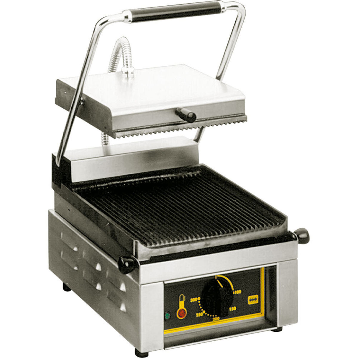 Roller Grill ROLLER GRILL Kontaktgrill, 2 kW, Abmessung 330 x 385 x 220 mm (BxTxH); 33x38.5x22 cm (BxTxH); silber/schwarz