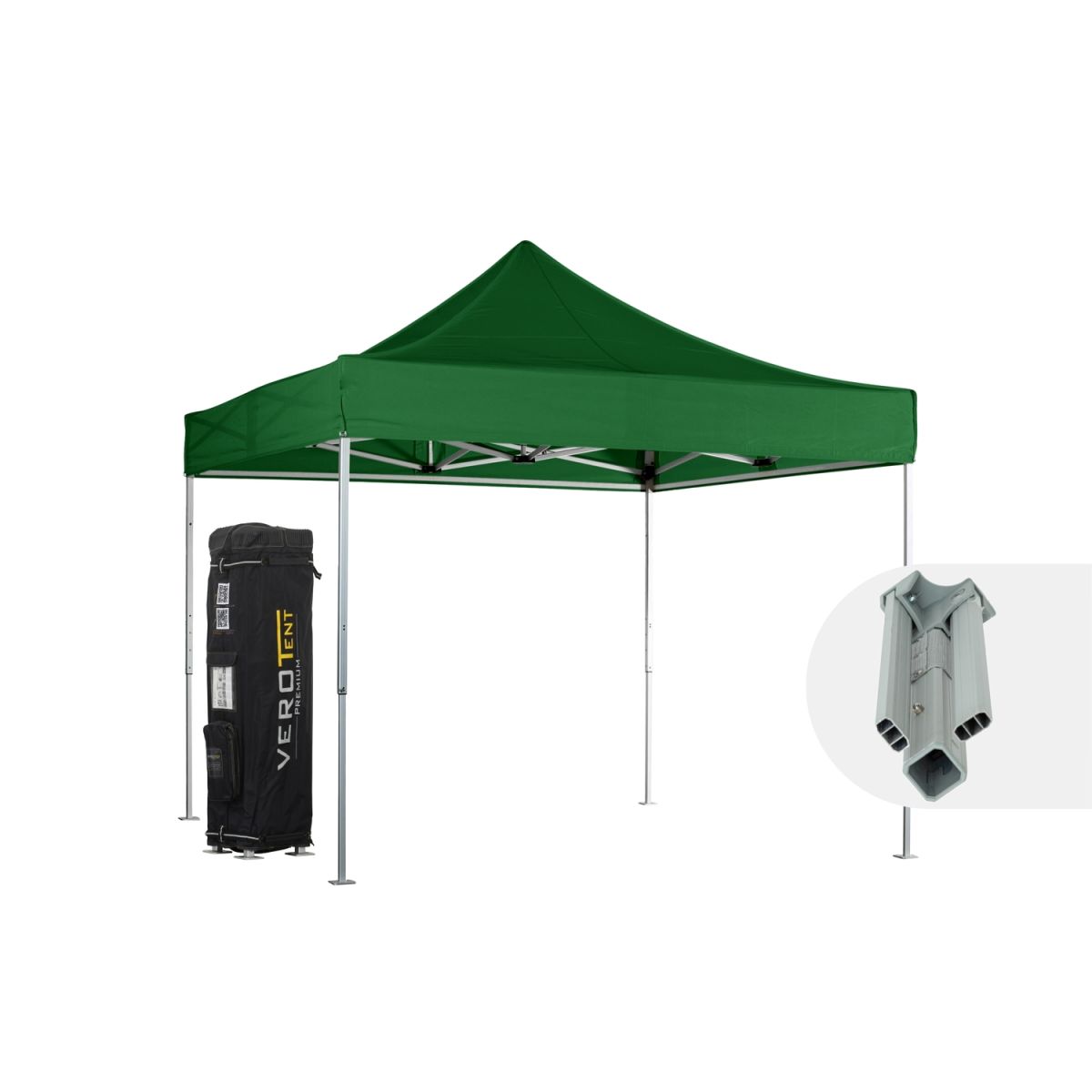 VeroTENT VeroTENT Faltpavillon 3x3m Classic mit Dach ; 300x300x330 cm (LxBxH); grün