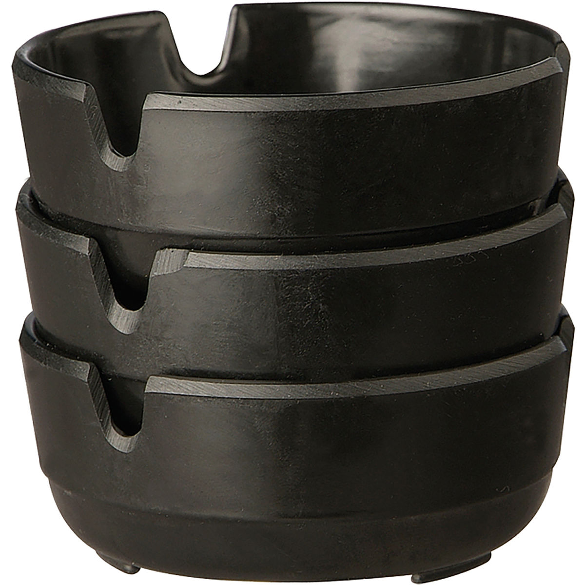 APS Aschenbecher CASUAL Break; 7.8x8x3 cm (BxØxH); schwarz; rund; 3 Stück / Pack