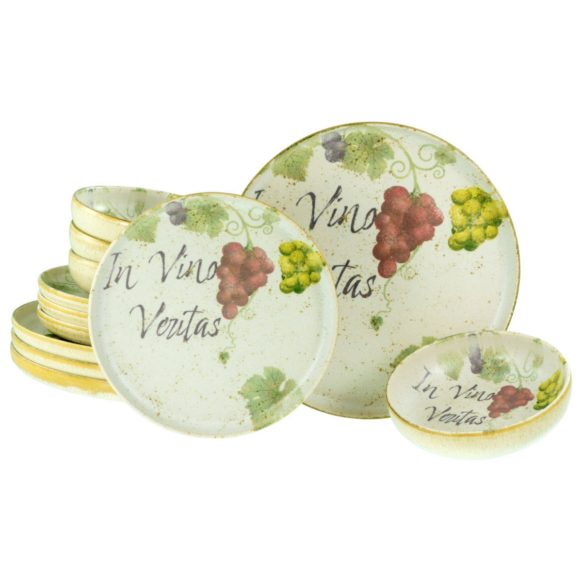 CreaTable Uno In Vino Veritas - Tellerset 12-tlg; mehrfarbig