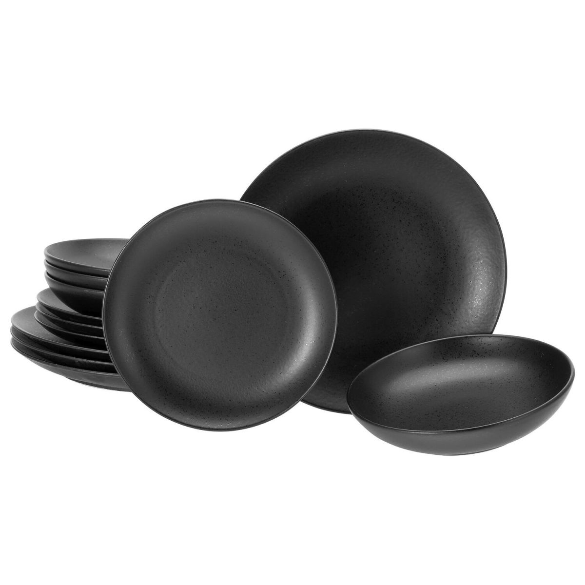 CreaTable Magic Black - Tellerset 12-tlg; schwarz