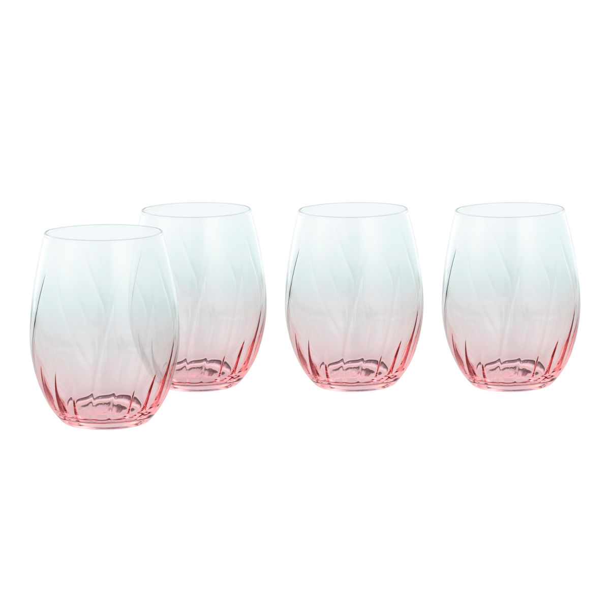 CreaTable Swirly Spring - Longdrink- / Wasserglas 4-tlg; 7.5x7.5x7.5x10.5 cm (LxBxØxH); mehrfarbig; 4 Stück / Pack