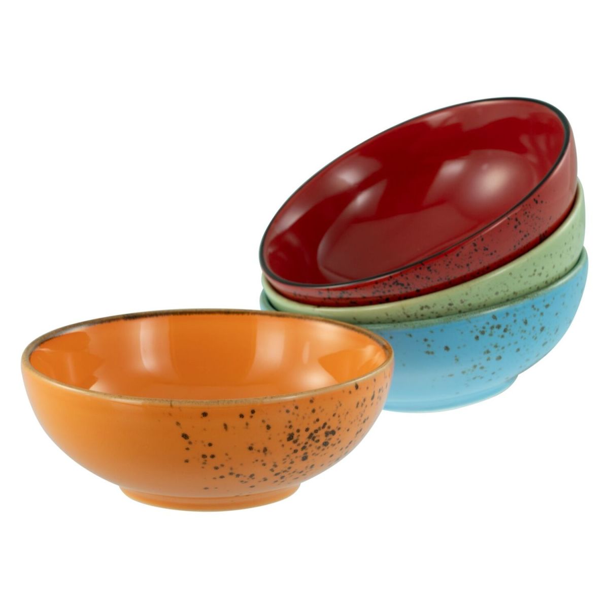 CreaTable Nature Collection - Smoothie Bowl 4-tlg; 400 ml, 16.5x6 cm (ØxH); orange/rot/blau/grün; rund; 4 Stück / Pack