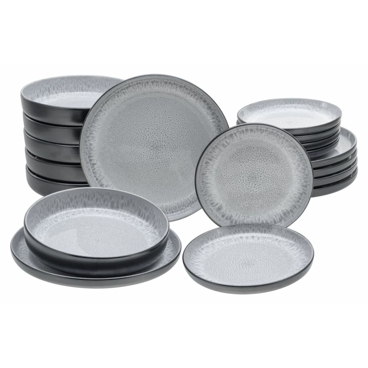 CreaTable Nordic Fjord - Tellerset 18-tlg; grau