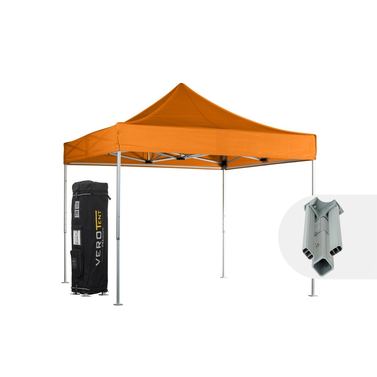 VeroTENT VeroTENT Faltpavillon 3x3m Classic mit Dach ; 300x300x330 cm (LxBxH); orange