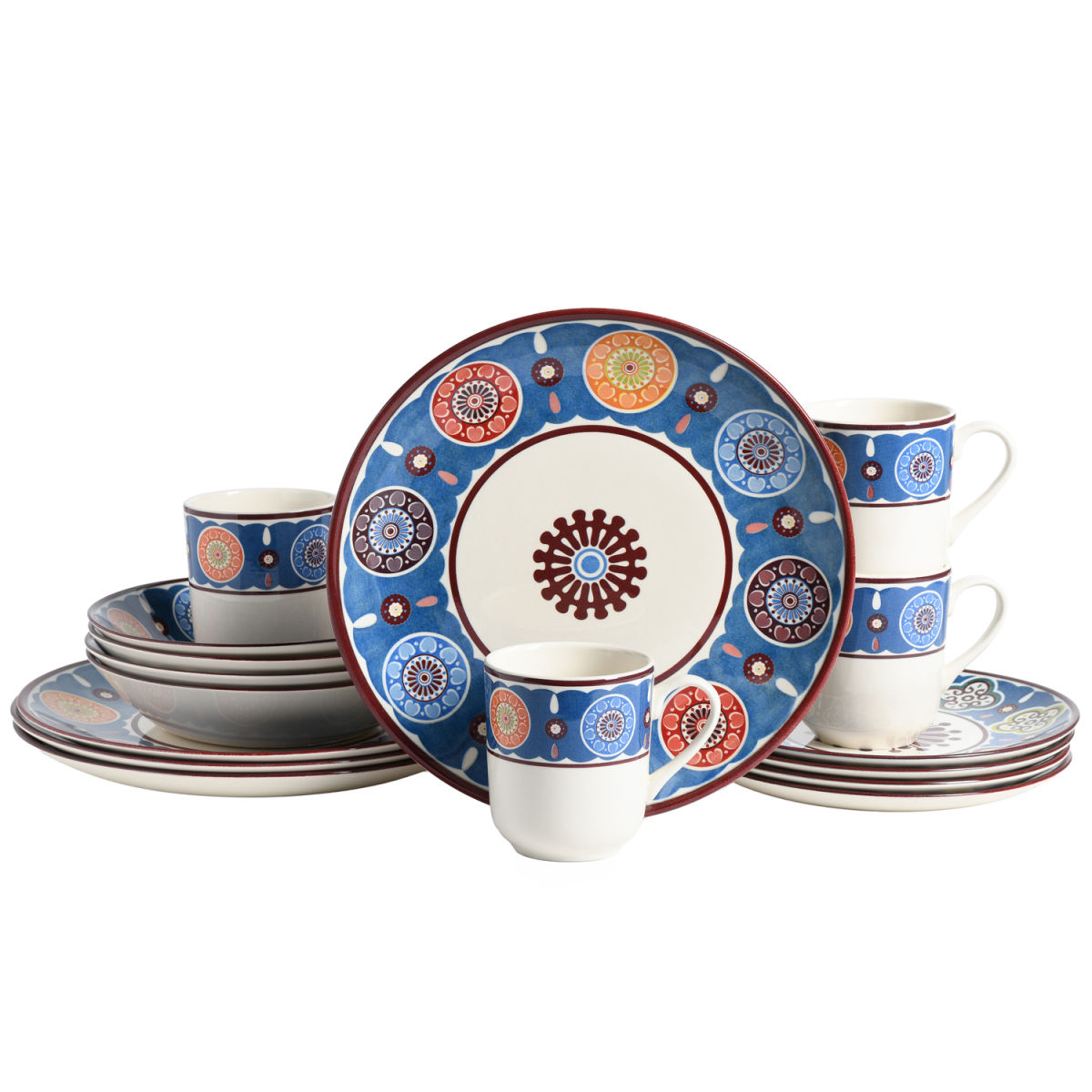 CreaTable Sumaya Blue WL - Kombiservice 16-tlg; mehrfarbig