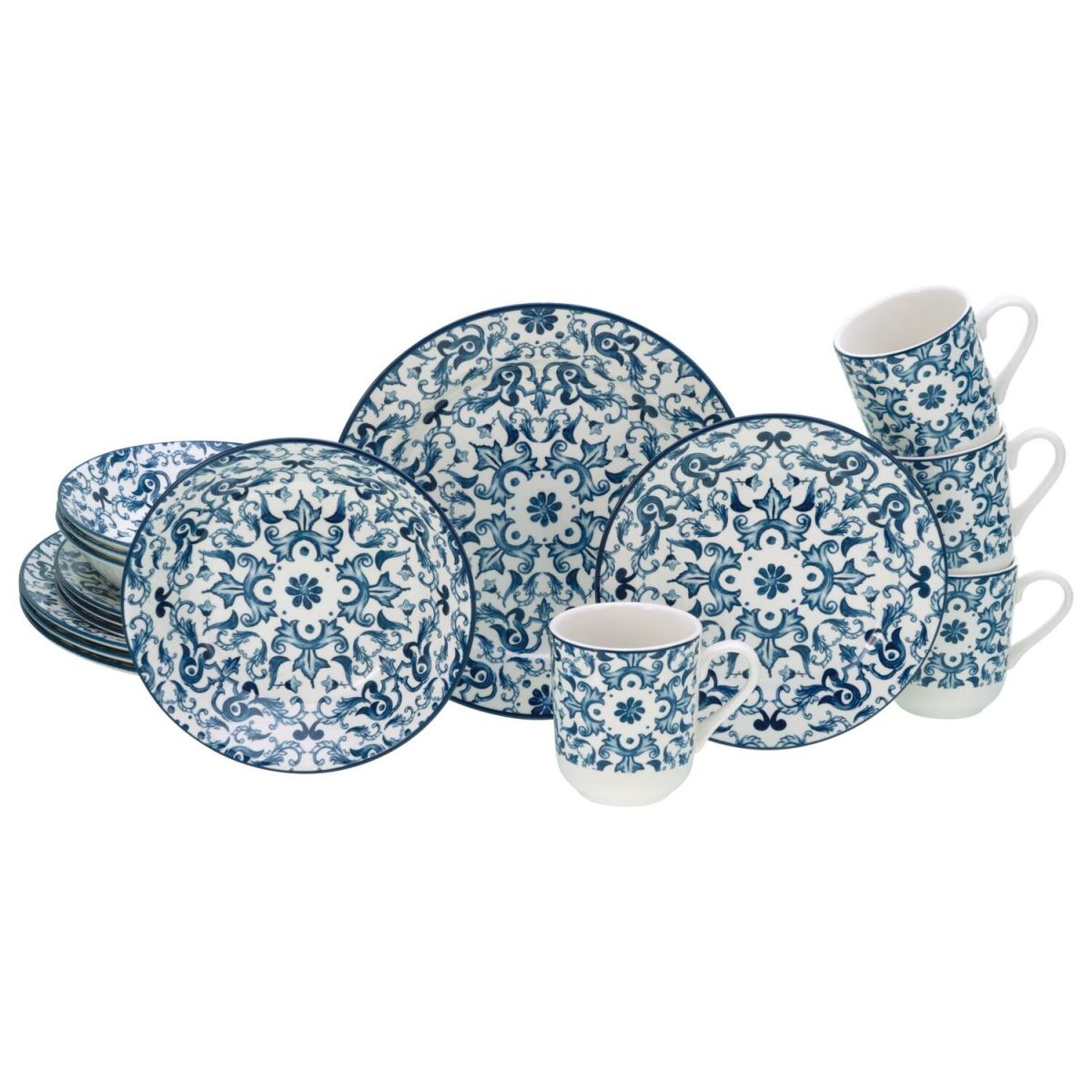 CreaTable Fresco blau WL - Kombiservice 16-tlg; blau
