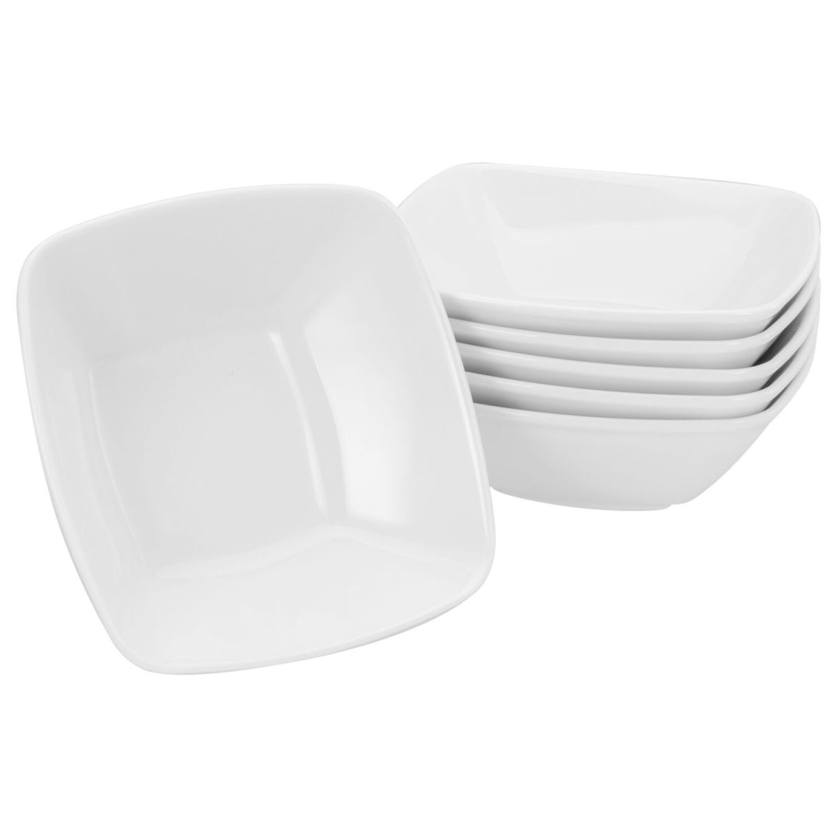 CreaTable Victoria WEISS - 6-er Schale; 200 ml, 13x13x13x4.5 cm (LxBxØxH); weiß; quadratisch; 6 Stück / Pack