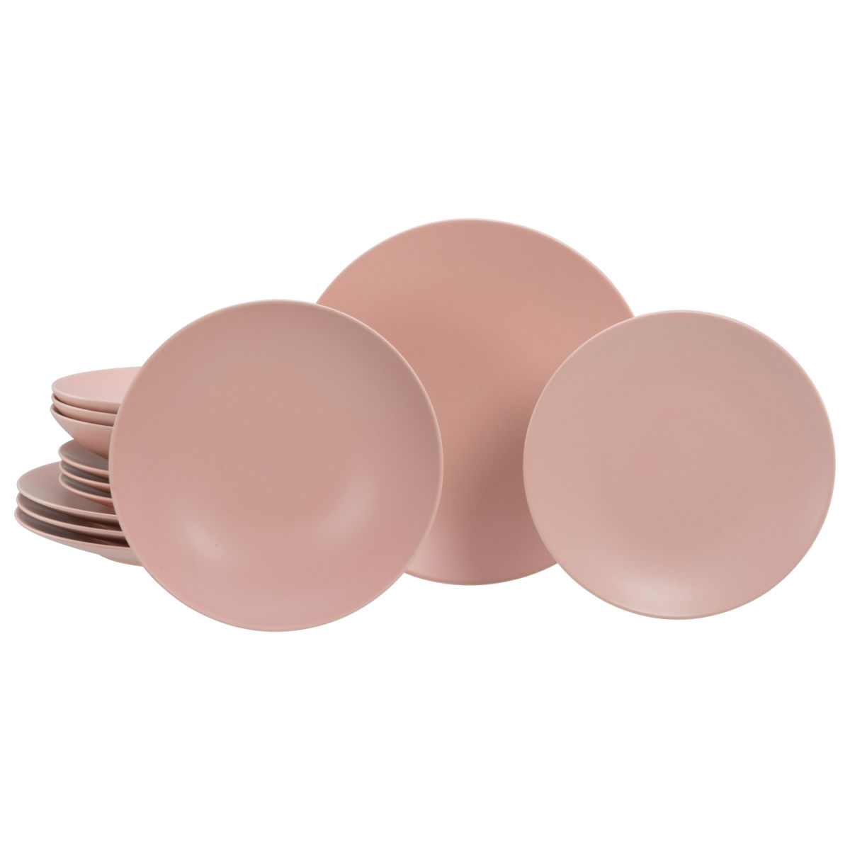 CreaTable Soft Touch Peach - Tellerset 12-tlg; rosa