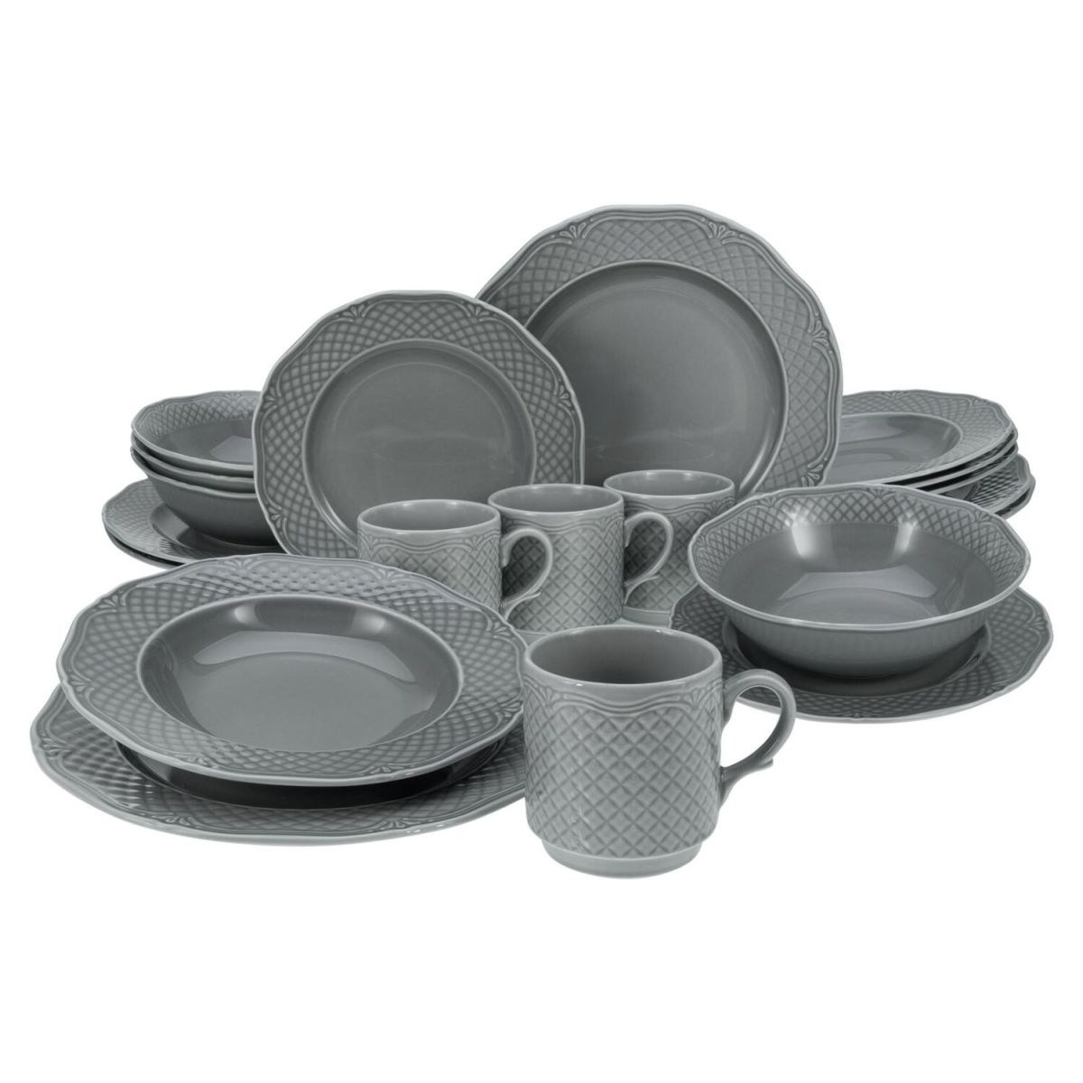CreaTable Arianne grau - Kombiservice 20-tlg; grau