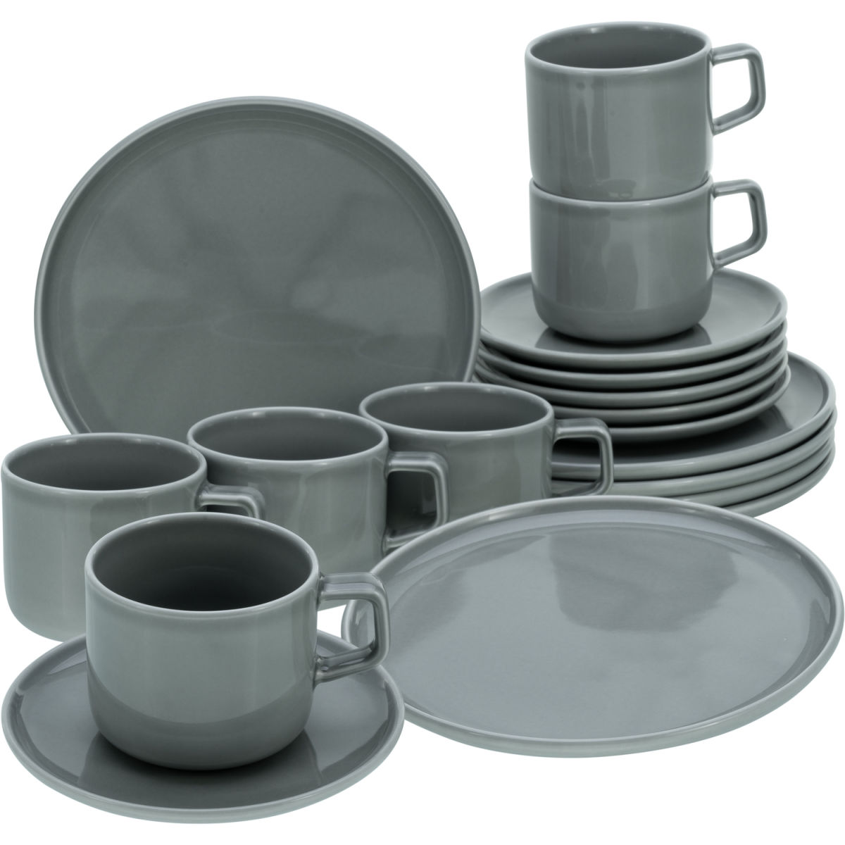 CreaTable Chef Collection - Kaffeeservice 18-tlg; grau