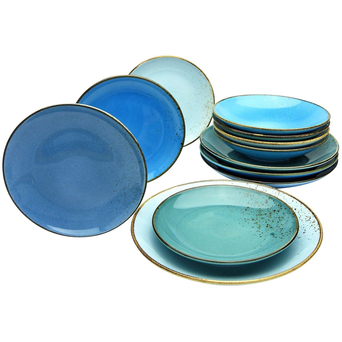 CreaTable Nature Collection - Tellerset 12-tlg; blau