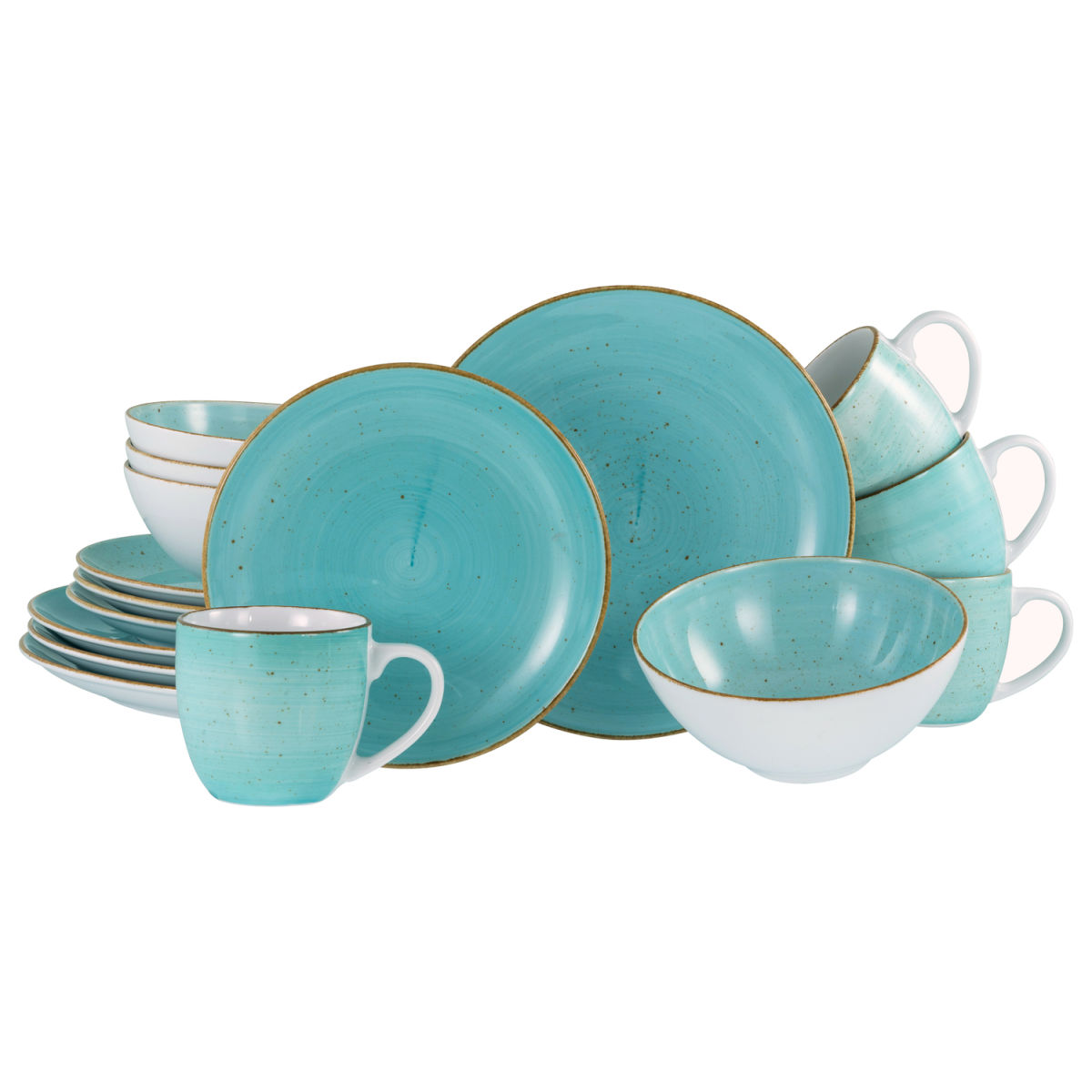 CreaTable Vintage Nature Aqua - Kombiservice 16-tlg; blau