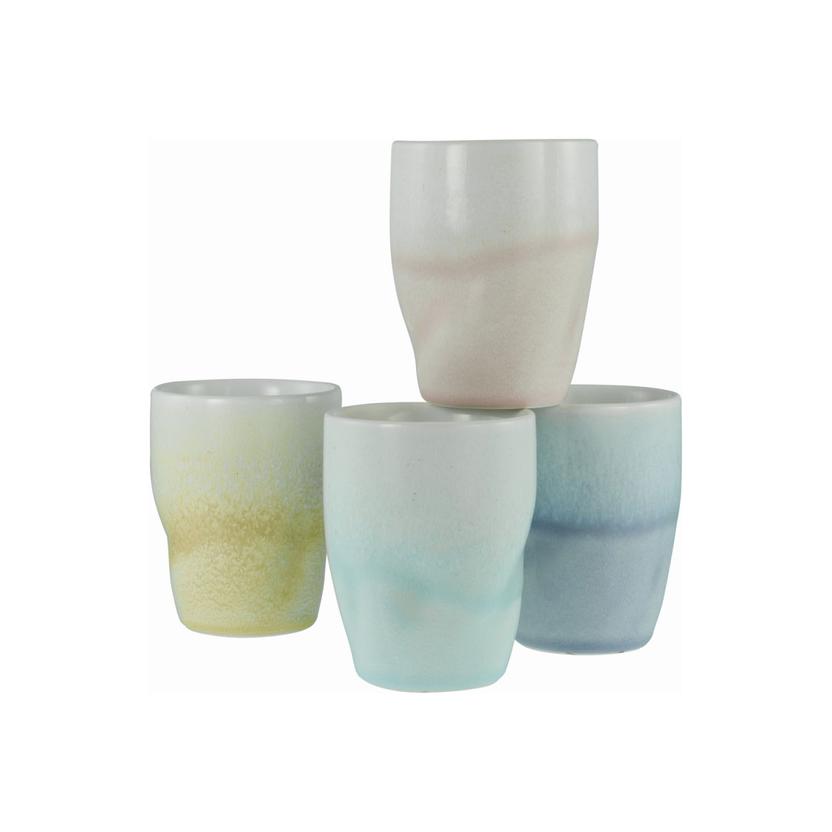 CreaTable Squeezy - Kaffeebecher 4-tlg; 300 ml, 8.5x8.5x8.5x11 cm (LxBxØxH); mehrfarbig; 4 Stück / Pack