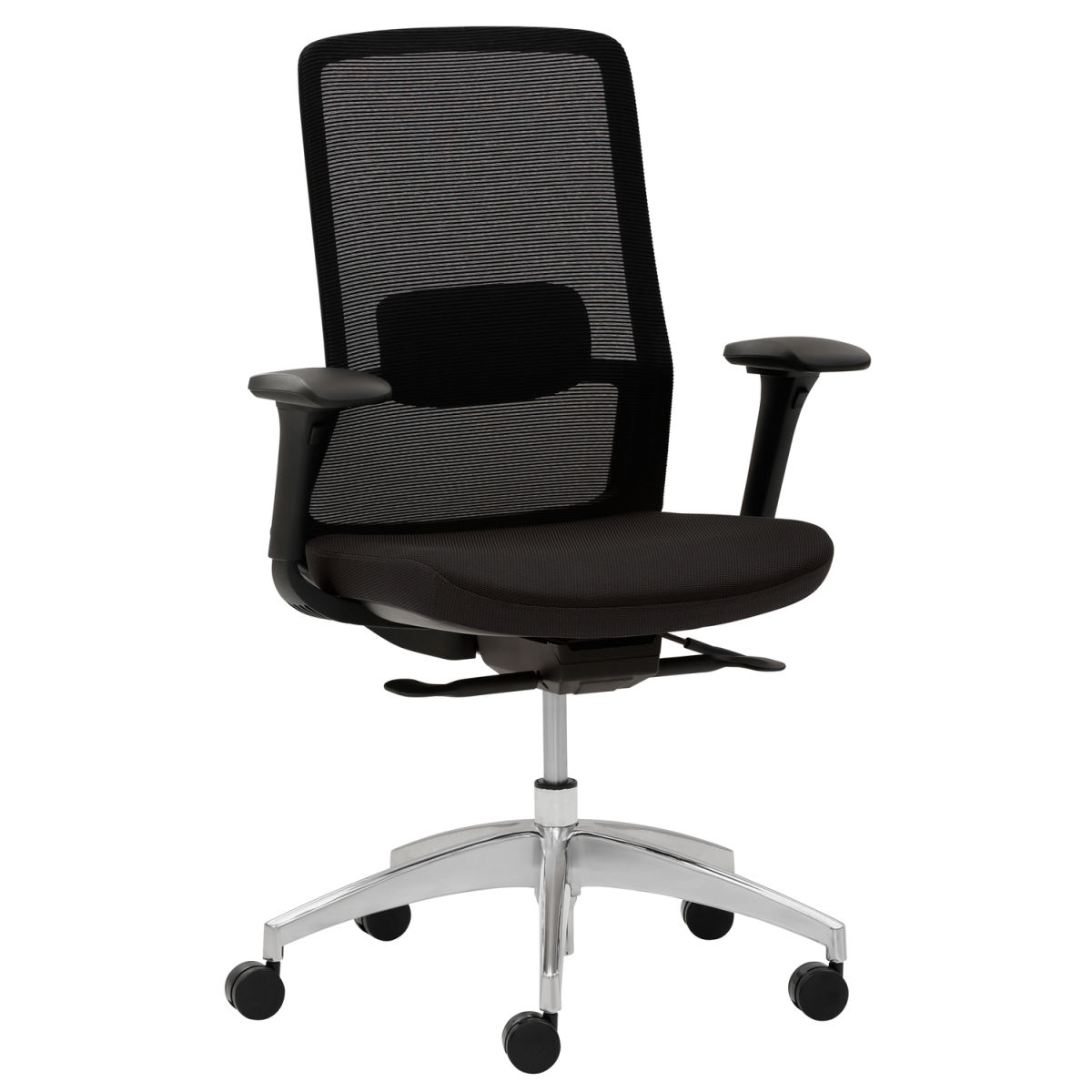 Mayer Sitzmöbel Drehstuhl Drehstuhl 2482; 69x99.5x67 cm (BxHxT); Sitz schwarz, Gestell edelstahl