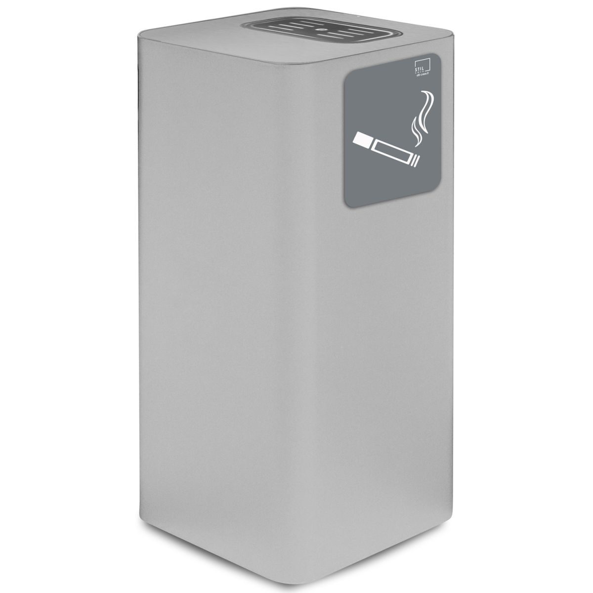 STIL CASA Stil Casa PURE Aschenbecher, lackierter Stahl, magnetischer Piktogramm-Aschenbecher, Tablett mit Stahlgitter, grau.; 68 cm (H); weiß; rechteckig