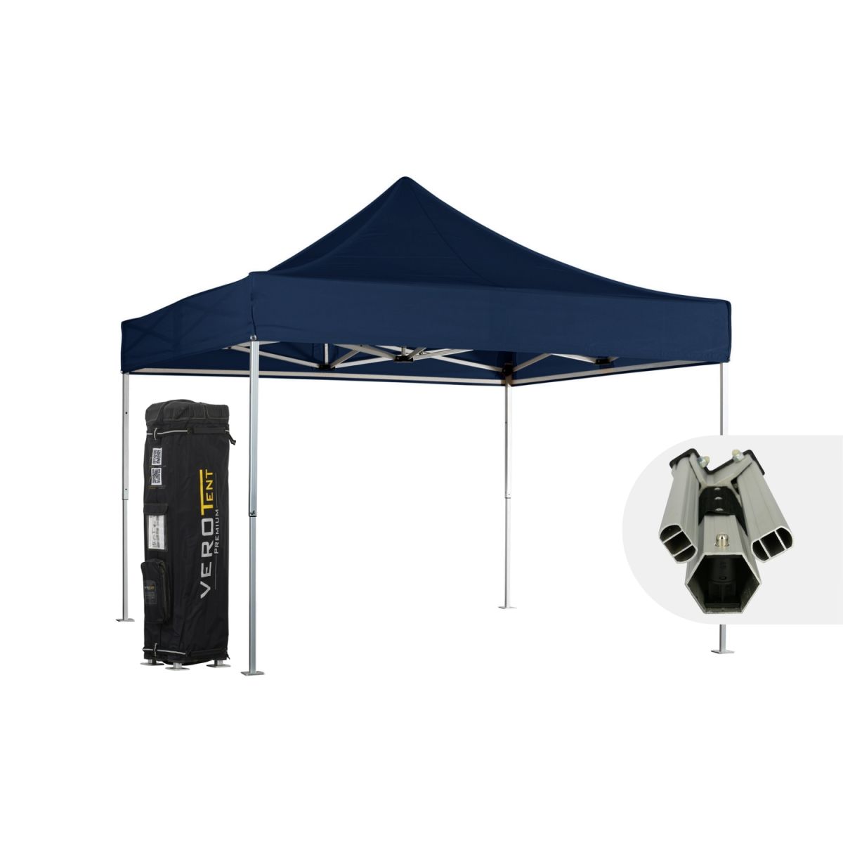 VeroTENT VeroTENT Faltpavillon 4x4m Luxea mit Dach ; 400x400x400 cm (LxBxH); navy