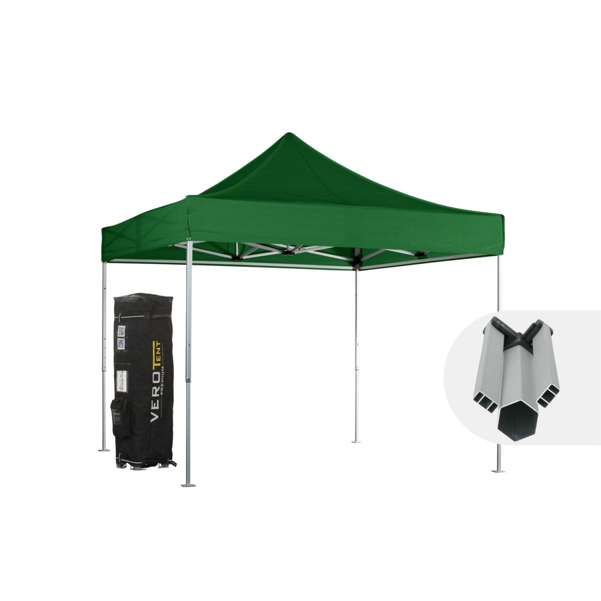 VeroTENT VeroTENT Faltpavillon 3x3m Starter mit Dach ; 300x300x330 cm (LxBxH); grün