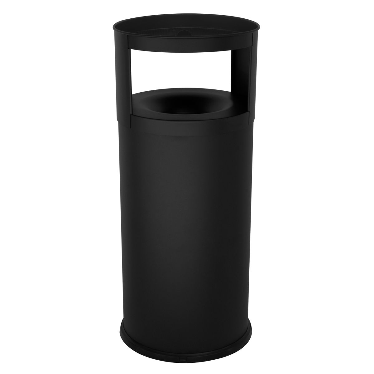 STIL CASA Stil Casa selbstlöschender Abfallbehälter mit Aschenbecher, Stahl lackiert, bodenschonender Kunststoffrand; 75 l, 41.5x41.5x103 cm (LxBxH); schwarz