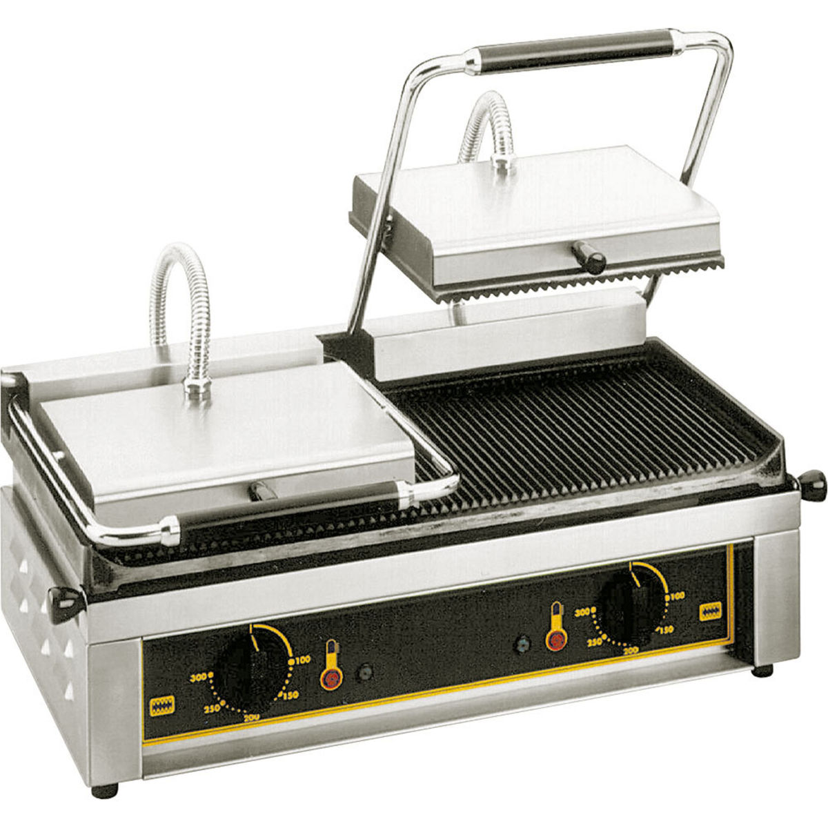Roller Grill ROLLER GRILL Kontaktgrill doppelt, 600x385x220 mm (BxTxH), 2x 2 kW; 60x38.5x22 cm (BxTxH); silber