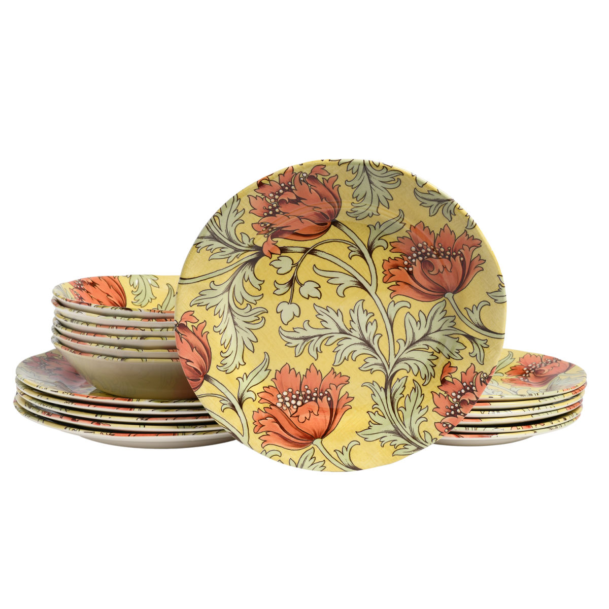 CreaTable Florentina gelb WL - Tellerset 18-tlg; mehrfarbig