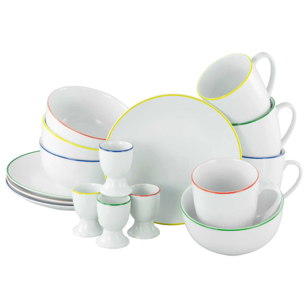 CreaTable Luna Color Line - Frühstücksset 16-tlg; weiß
