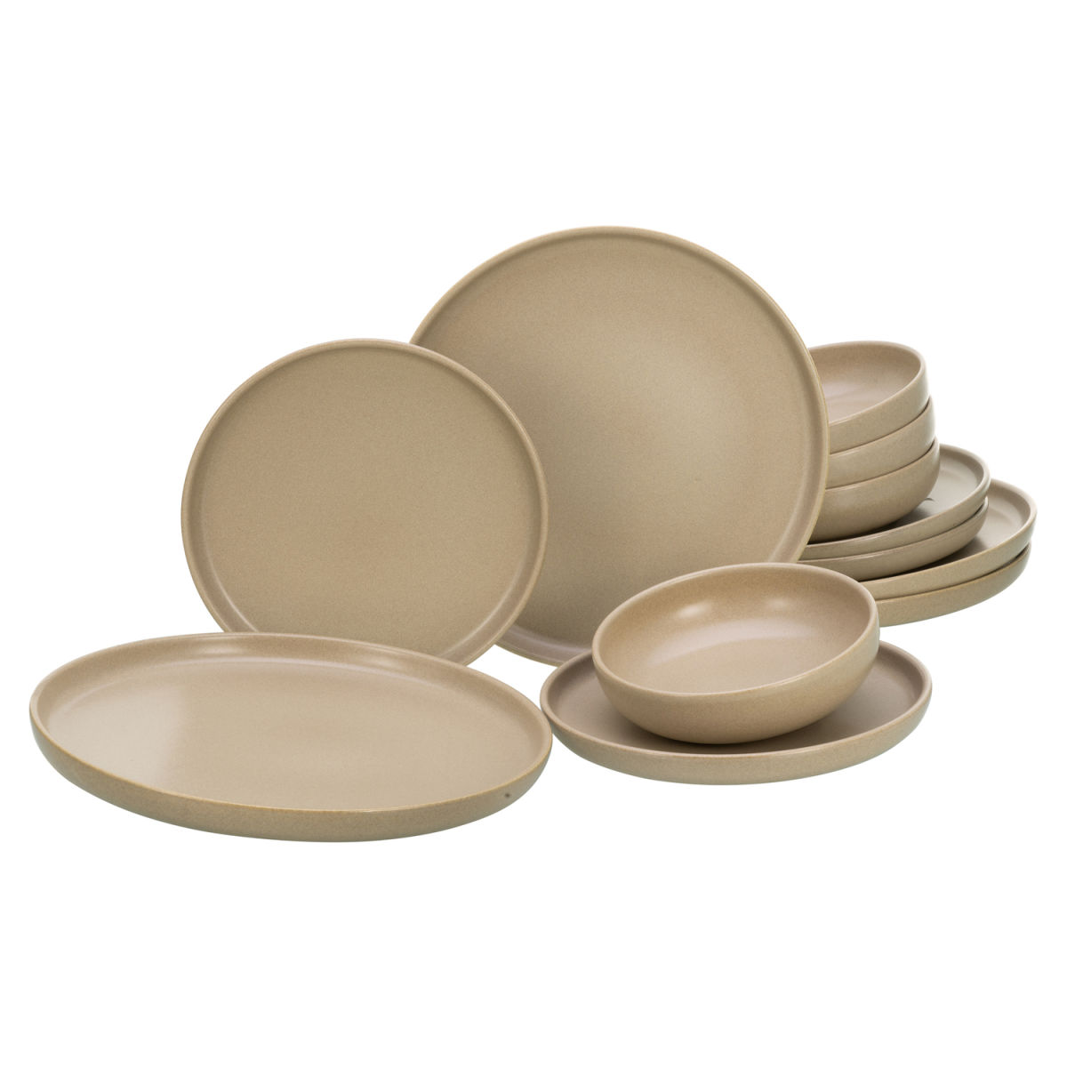 CreaTable Uno Sand - Tellerset 12-tlg; sand