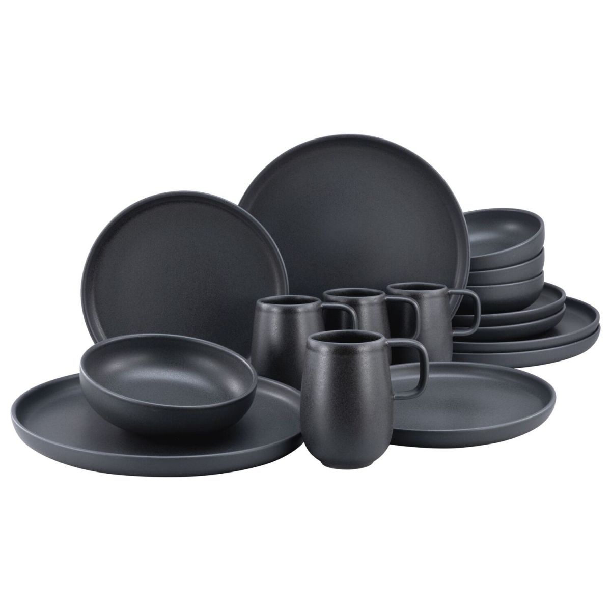 CreaTable Uno NATURAL - Kombiservice 16-tlg; schwarz