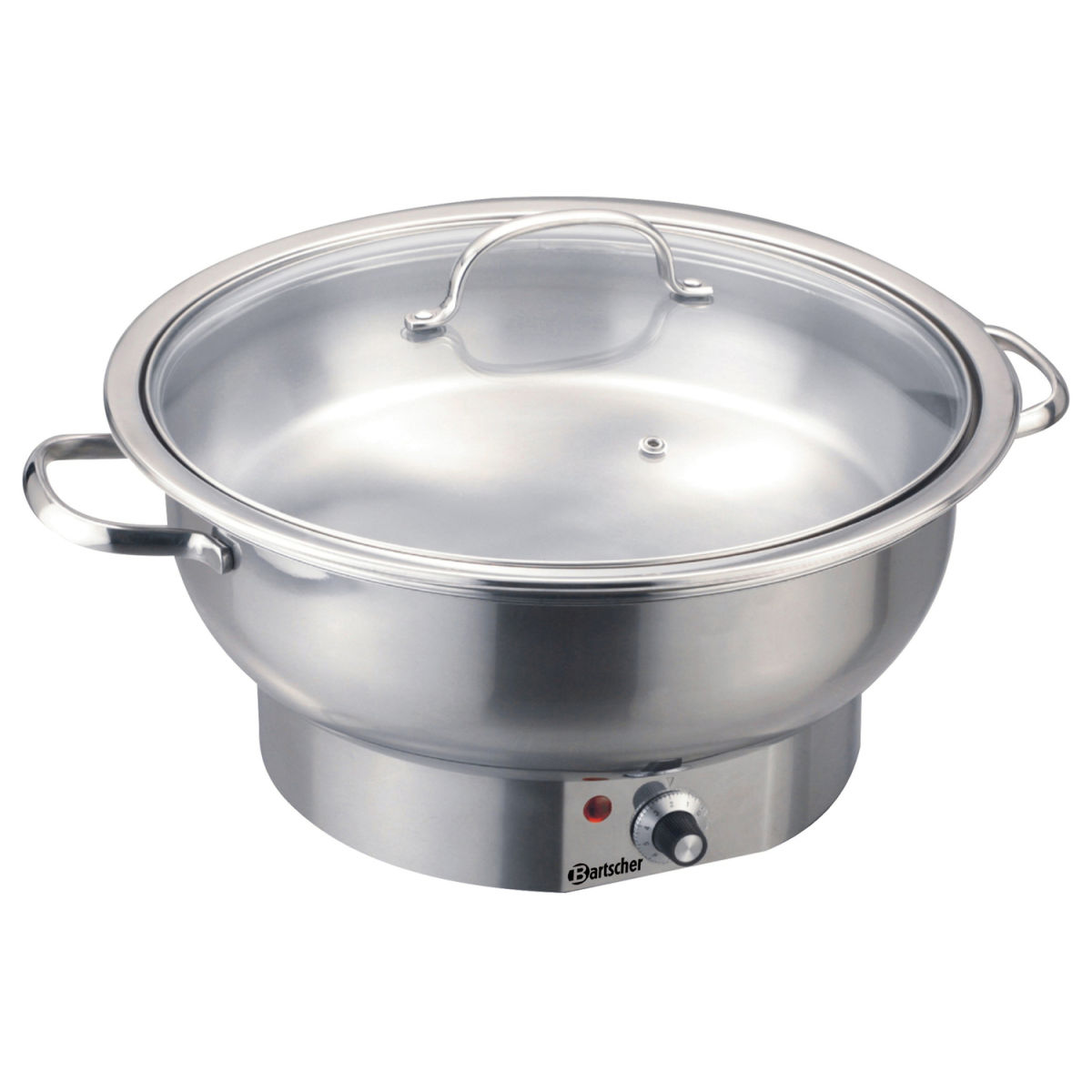 Bartscher Elektro-Chafing Dish, 3,8 l; 3.8 l, 40.5x22x22x33 cm (BxTxHxØ); silber; rund