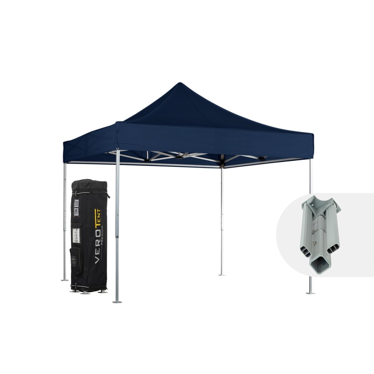 VeroTENT VeroTENT Faltpavillon 3x3m Classic mit Dach ; 300x300x330 cm (LxBxH); navy