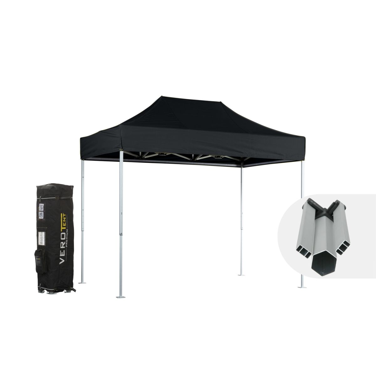 VeroTENT VeroTENT Faltpavillon 2x3m Starter mit Dach ; 200x300x296 cm (LxBxH); schwarz