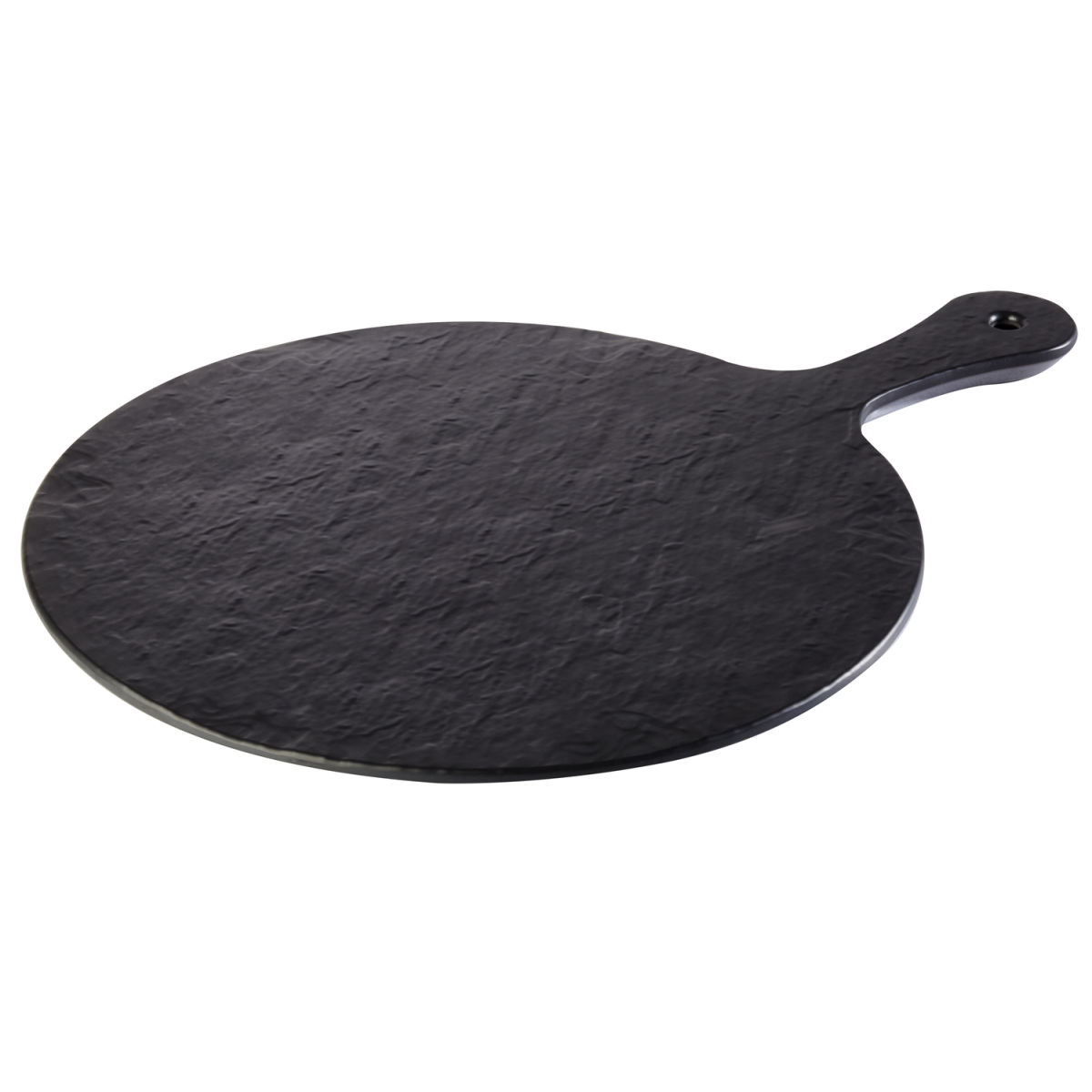 APS Tablett Slate Rock rund mit Griff Slate Rock rund mit Griff; 42x30x30x1.5 cm (LxBxØxH); schwarz; rund