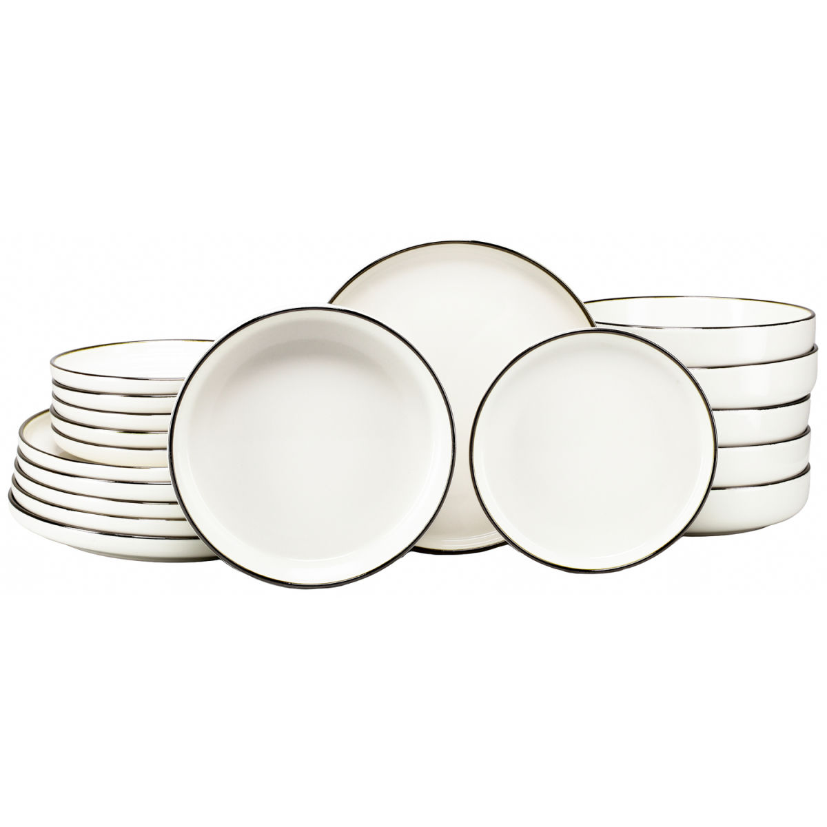 CreaTable Nordic Festive - Tellerset 18-tlg; cremeweiß