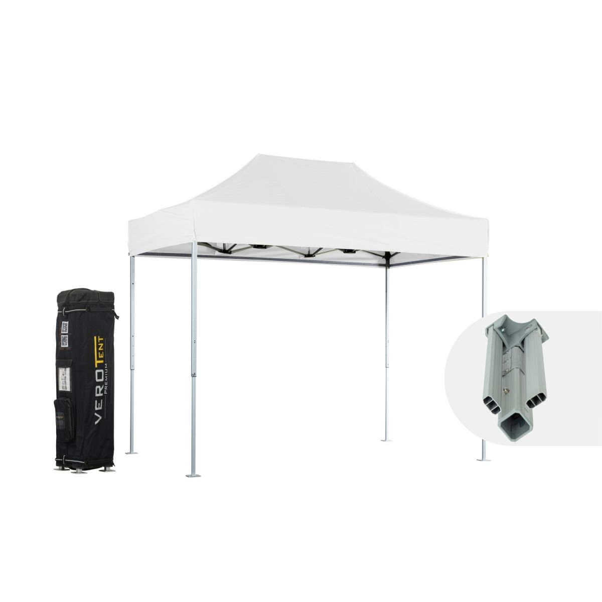 VeroTENT VeroTENT Faltpavillon 2x3m Classic mit Dach ; 200x300x296 cm (LxBxH); weiß