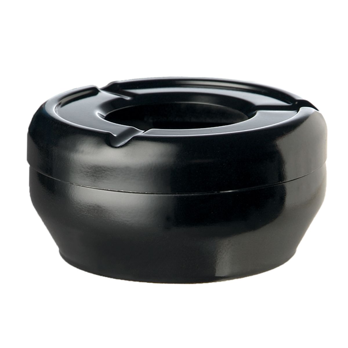 APS Wind-Aschenbecher CASUAL; 12x12x4.3 cm (BxØxH); schwarz; rund