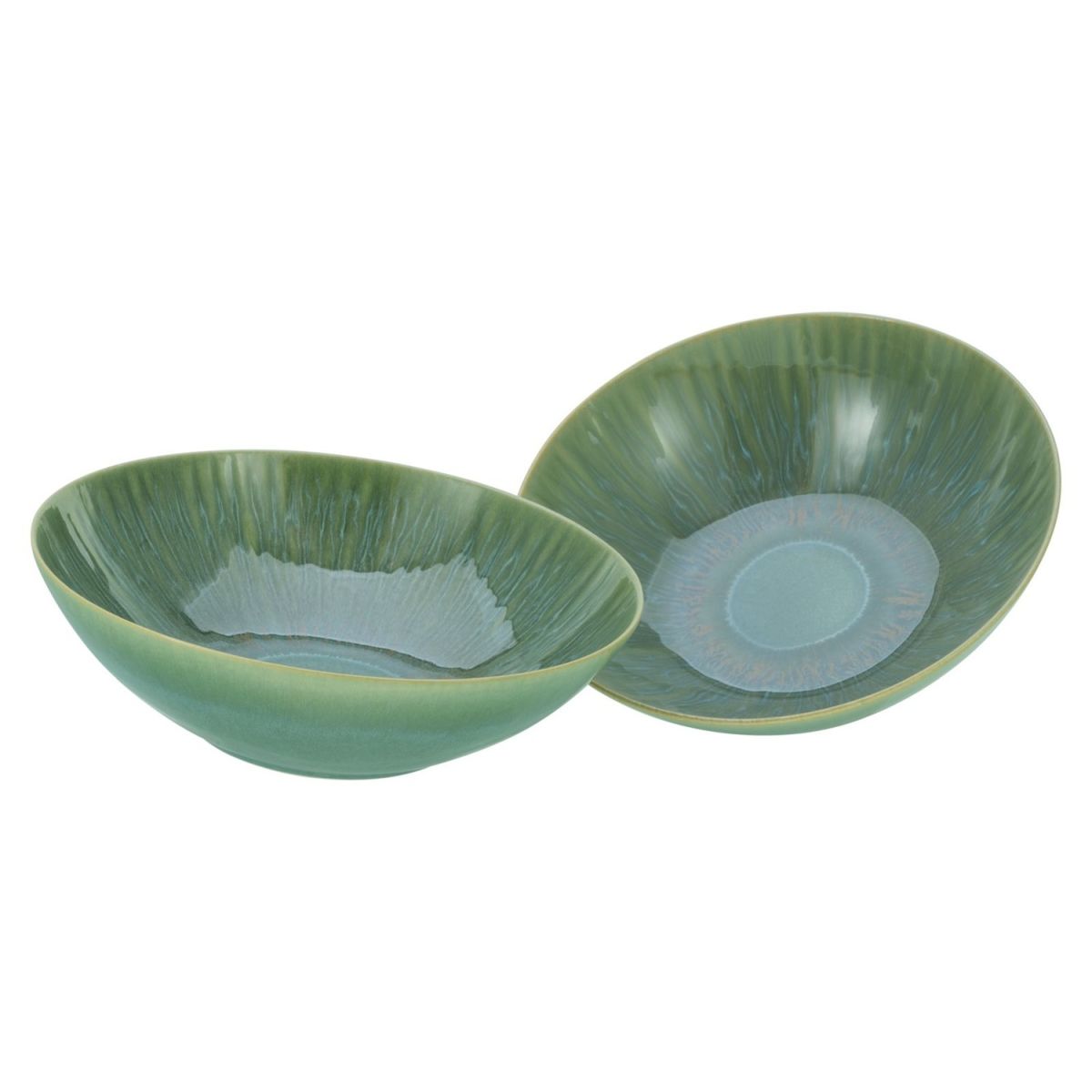 CreaTable Sea Breeze grün - Salatschüssel 2-tlg.; 1500 ml, 24x7 cm (ØxH); grün; 2 Stück / Pack