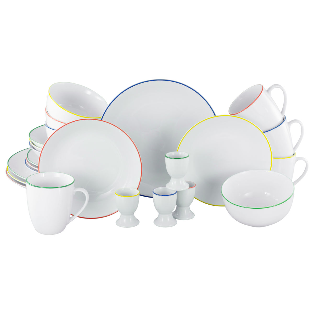 CreaTable Luna Color Line - Kombiservice 24-tlg; weiß