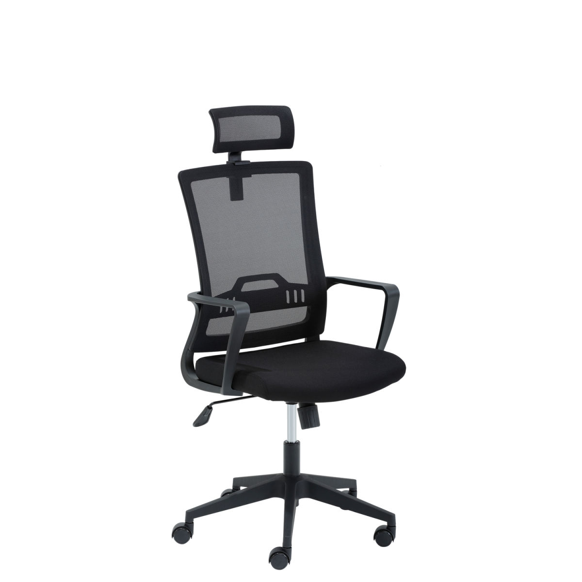 Mayer Sitzmöbel Drehstuhl mit Kopfstütze Drehstuhl 2378; 62x113x65 cm (BxHxT); Sitz schwarz, Gestell schwarz