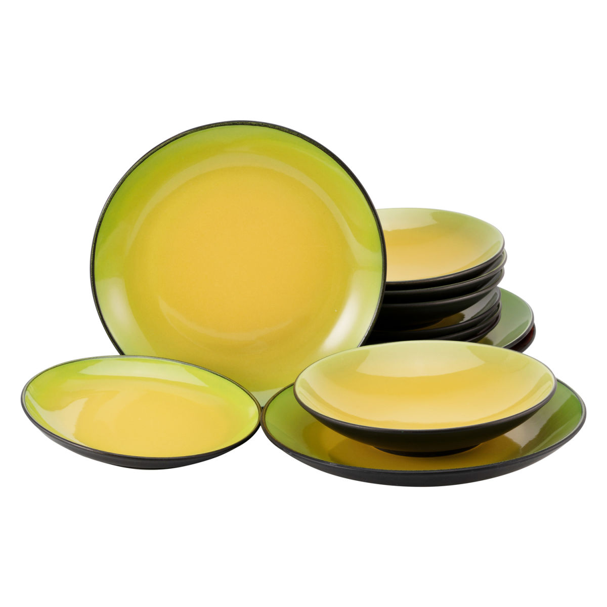 CreaTable Hot Green - Tellerset 12-tlg; grün