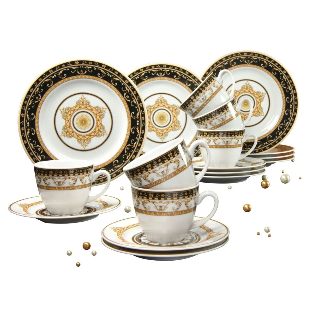 CreaTable Majestosa schwarz - Kaffeeservice 18tlg; schwarz