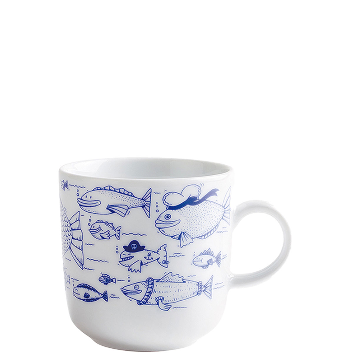 Kahla Kaffeebecher Ahoi Marie Fische; 8.8x8.9 cm (ØxH); blau; 6 Stück / Pack