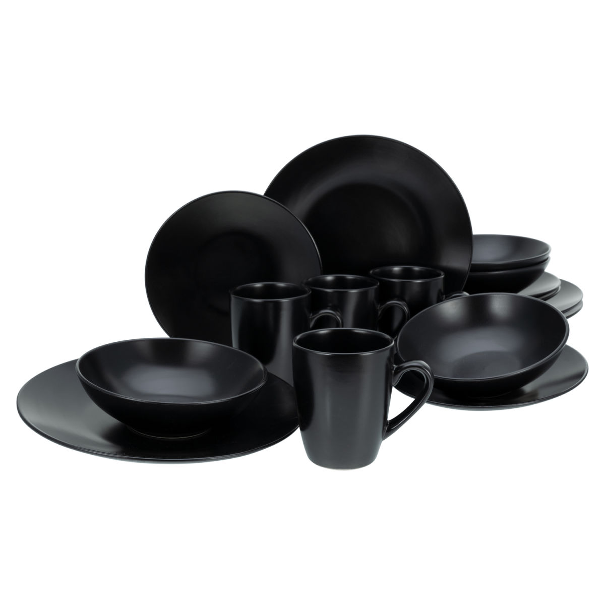 CreaTable Black Matt - Kombiservice 16-tlg; schwarz