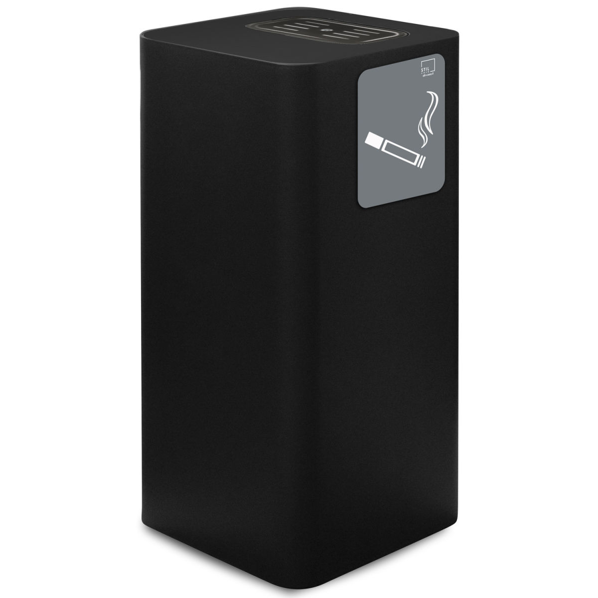 STIL CASA Stil Casa PURE Aschenbecher, lackierter Stahl, magnetischer Piktogramm-Aschenbecher, Tablett mit Stahlgitter, grau.; 68 cm (H); schwarz; rechteckig