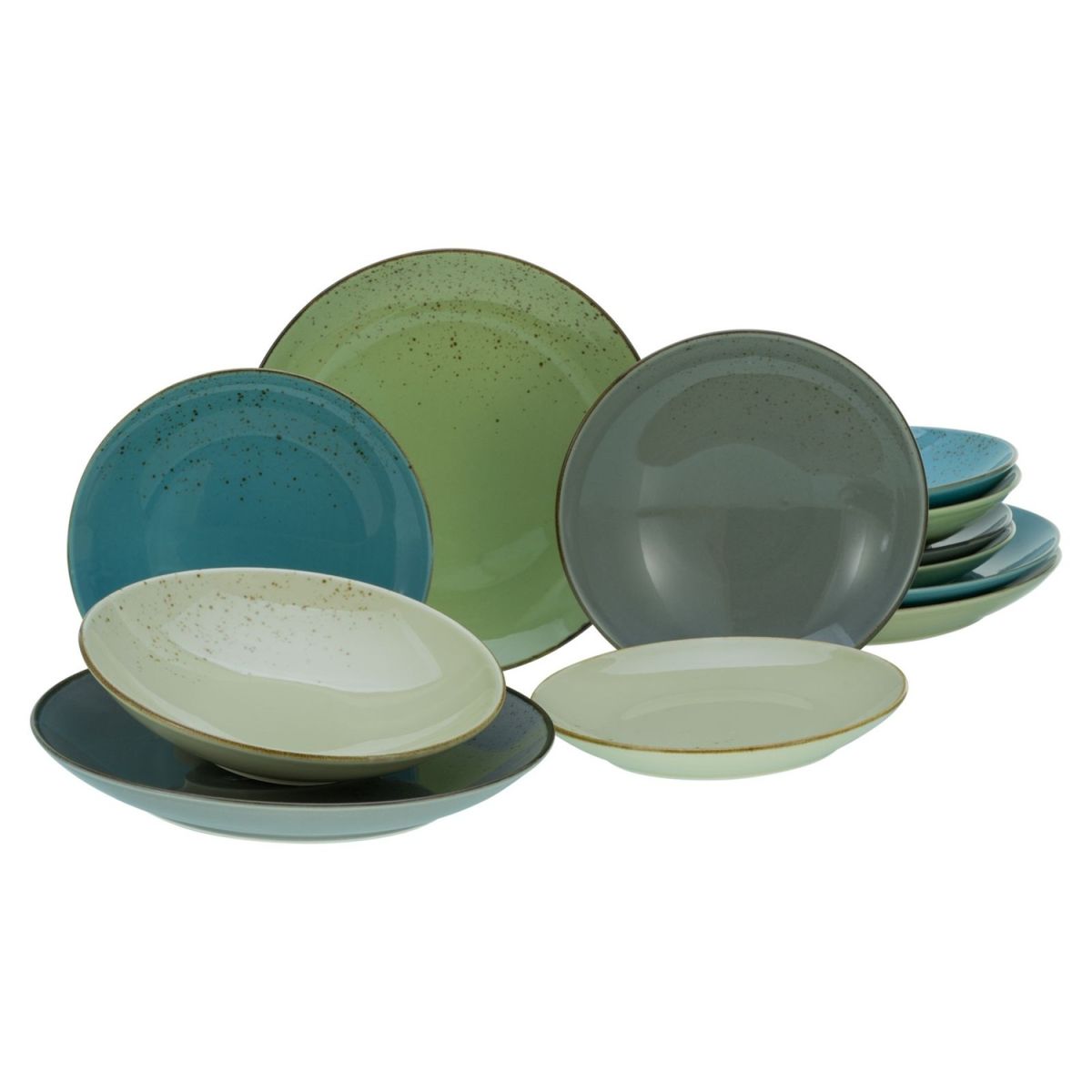 CreaTable Nature Collection - Tellerset 12-tlg; mehrfarbig